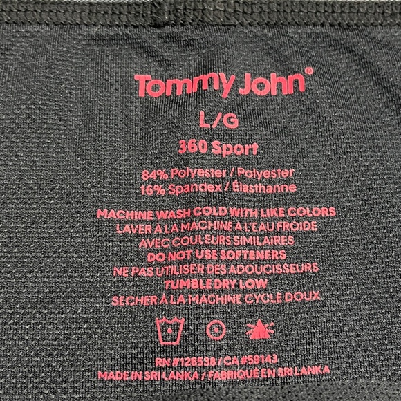 Tommy John 360 Sport Men’s Large Black Brief Underwear Polyester Spandex - Picture 4 of 4